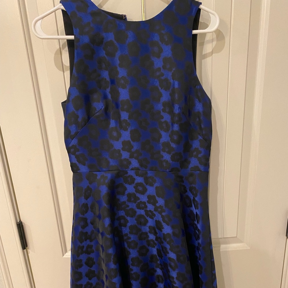 Blue and Black Print Dress